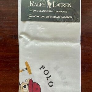 2 Vintage Ralph Lauren Polo Bear Pillowcases NWT